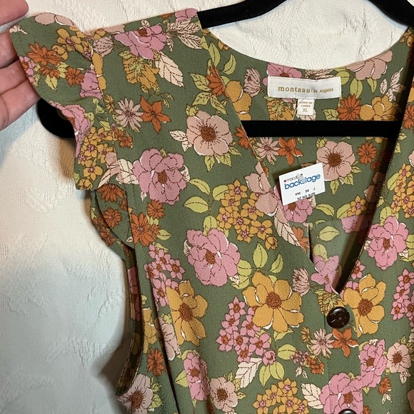 Monteau Floral Print Midi Dress, Size XL - Picture 2 of 6